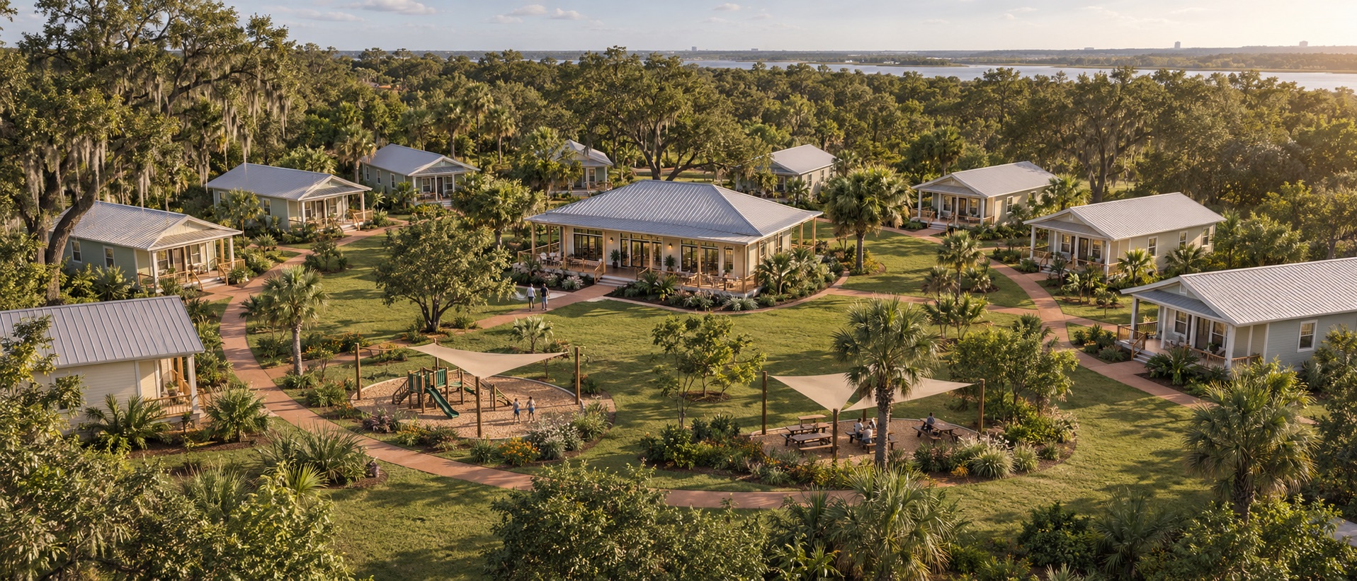 Rendering of the planned Open Loving Arms community in Tampa, Florida